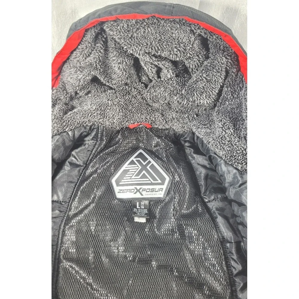 Zeroxposur Boy's Geometric Print Coat w/ Zip Pockets - Black/White/Red - L 14/16